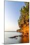 Sandstone Cliffs, Sea Caves, Devils Island, Apostle Islands Lakeshore, Wisconsin, USA-Chuck Haney-Mounted Photographic Print