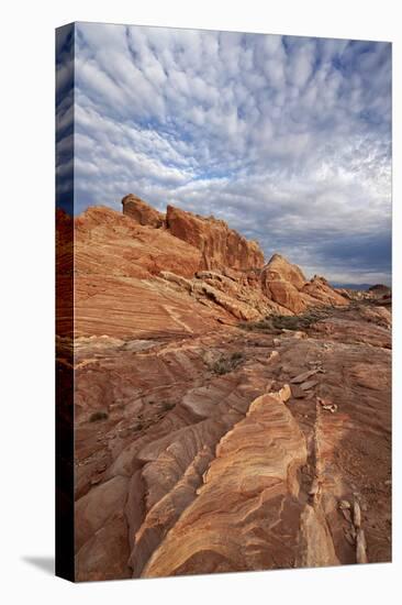 Sandstone Formation with Clouds, Valley of Fire State Park, Nevada, Usa-James Hager-Stretched Canvas