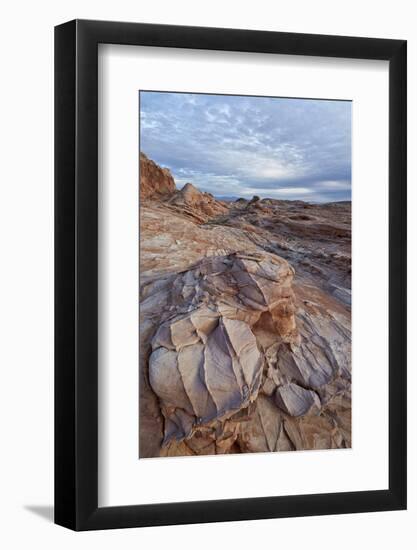 Sandstone Formation with Clouds, Valley of Fire State Park, Nevada, Usa-James Hager-Framed Photographic Print