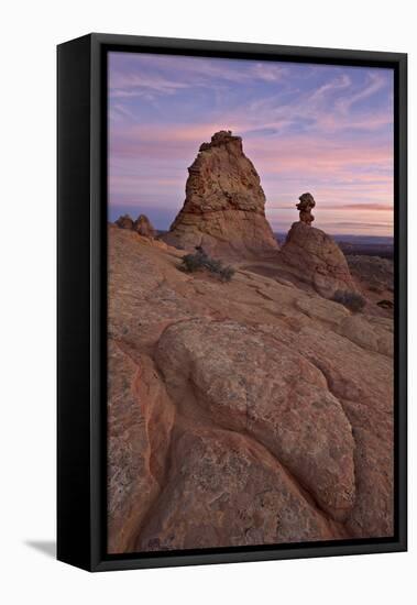 Sandstone Formations at Sunrise-James Hager-Framed Stretched Canvas