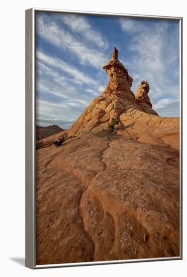 Sandstone Formations under Clouds-James Hager-Framed Photographic Print