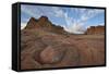 Sandstone Formations with Clouds-James Hager-Framed Stretched Canvas