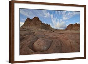 Sandstone Formations with Clouds-James Hager-Framed Photographic Print
