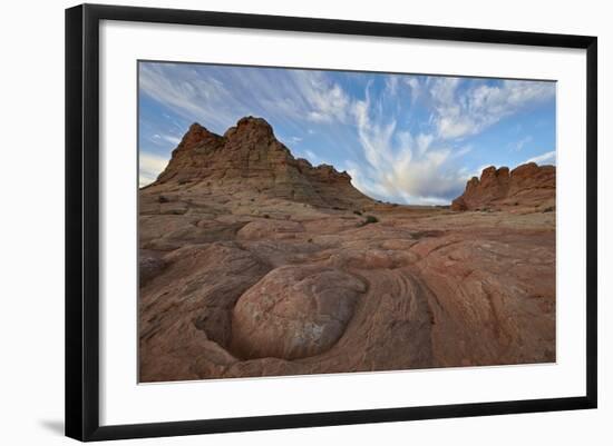 Sandstone Formations with Clouds-James Hager-Framed Photographic Print