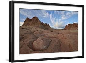 Sandstone Formations with Clouds-James Hager-Framed Photographic Print