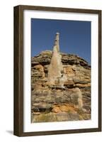 Sandstone Hills and Termite Mounds in the Domes Area of Purnululu National Park (Bungle Bungle)-Tony Waltham-Framed Photographic Print