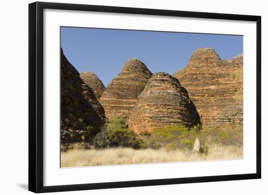 Sandstone Hills in the Domes Area of Purnululu National Park (Bungle Bungle)-Tony Waltham-Framed Photographic Print