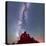 Sandstone hoodoos under Milky Way galaxy in sky at night, Ward Terrace, Navajo Reservation, Ariz...-Panoramic Images-Stretched Canvas