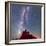 Sandstone hoodoos under Milky Way galaxy in sky at night, Ward Terrace, Navajo Reservation, Ariz...-Panoramic Images-Framed Photographic Print