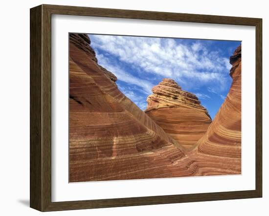 Sandstone Patterns in Coyote Buttes Area of Paria Wilderness, Arizona, USA-Diane Johnson-Framed Photographic Print