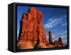 Sandstone Rock Formations at Arches National Park, Utah, USA-Scott T. Smith-Framed Stretched Canvas