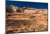 Sandstone rock formations in a desert, Zion National Park, Utah, USA-null-Mounted Photographic Print