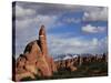 Sandstone Rock Formations in the Windows Region of Arches National Park, Near Moab, Utah-David Pickford-Stretched Canvas