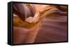 Sandstone Rock in the Lower Antelope Canyon-null-Framed Stretched Canvas