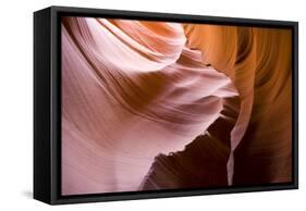 Sandstone Rock in the Lower Antelope Canyon-null-Framed Stretched Canvas