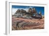 Sandstone Swirls and Cliffs, Vermillion Cliffs, White Pocket wilderness, Bureau of Land Management,-Howie Garber-Framed Photographic Print