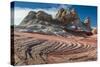 Sandstone Swirls and Cliffs, Vermillion Cliffs, White Pocket wilderness, Bureau of Land Management,-Howie Garber-Stretched Canvas