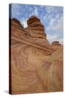 Sandstone Wave and Cones under Clouds-James Hager-Stretched Canvas