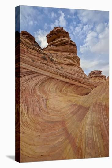 Sandstone Wave and Cones under Clouds-James Hager-Stretched Canvas