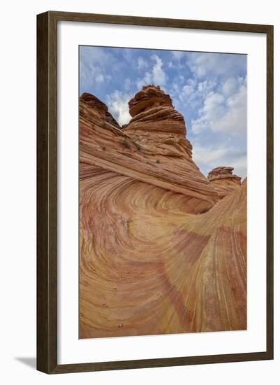 Sandstone Wave and Cones under Clouds-James Hager-Framed Photographic Print