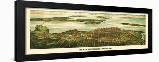 Sandusky, Ohio - Panoramic Map-Lantern Press-Framed Art Print