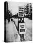 Sandwich Board Man Warns Us of Impending Doom-null-Stretched Canvas