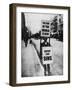 Sandwich Board Man Warns Us of Impending Doom-null-Framed Photographic Print