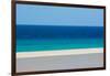 Sandy beach and bright blue ocean, Fuerteventura-Edwin Giesbers-Framed Photographic Print