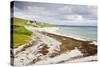 Sandy Beach and Croft on Berneray (Bearnaraigh)-null-Stretched Canvas