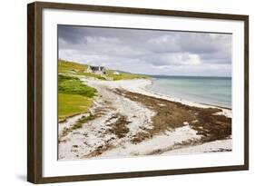 Sandy Beach and Croft on Berneray (Bearnaraigh)-null-Framed Photographic Print