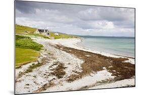 Sandy Beach and Croft on Berneray (Bearnaraigh)-null-Mounted Photographic Print