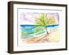 Sandy Beach in Barbados with Caribbean Vibes-M. Bleichner-Framed Art Print