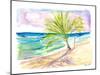 Sandy Beach in Barbados with Caribbean Vibes-M. Bleichner-Mounted Art Print