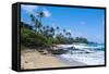 Sandy Beach on Kapaa Beach Park on the Island of Kauai, Hawaii, United States of America, Pacific-Michael Runkel-Framed Stretched Canvas