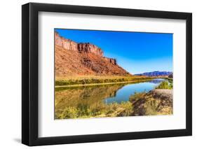 Sandy beach river access. Colorado River, Moab, Utah.-William Perry-Framed Photographic Print