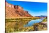 Sandy beach river access. Colorado River, Moab, Utah.-William Perry-Stretched Canvas