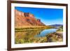 Sandy beach river access. Colorado River, Moab, Utah.-William Perry-Framed Photographic Print