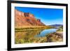 Sandy beach river access. Colorado River, Moab, Utah.-William Perry-Framed Photographic Print