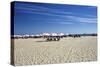Sandy Beach with Umbreallas, Cape May, New Jersey-George Oze-Stretched Canvas
