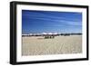 Sandy Beach with Umbreallas, Cape May, New Jersey-George Oze-Framed Photographic Print