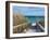 Sandy Boardwalk Path to a Snow White Beach on the Gulf of Mexico with Ripe Sea Oats in the Dunes-forestpath-Framed Photographic Print