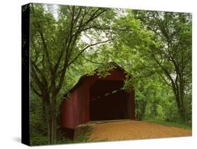 Sandy Creek Covered Bridge, Jefferson County, Missouri, USA-Charles Gurche-Stretched Canvas