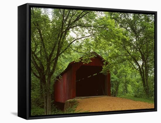 Sandy Creek Covered Bridge, Jefferson County, Missouri, USA-Charles Gurche-Framed Stretched Canvas