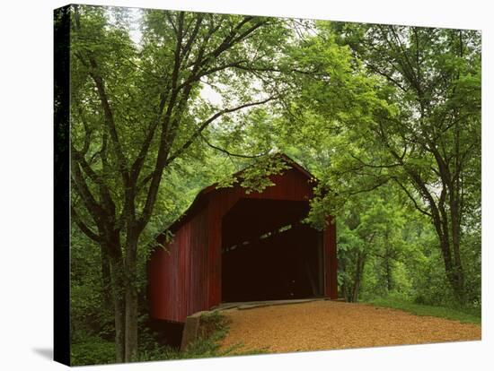 Sandy Creek Covered Bridge, Jefferson County, Missouri, USA-Charles Gurche-Stretched Canvas