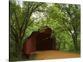 Sandy Creek Covered Bridge, Jefferson County, Missouri, USA-Charles Gurche-Stretched Canvas