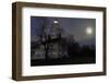 Sandy Hook Lighthouse With Full Moon-George Oze-Framed Photographic Print