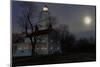 Sandy Hook Lighthouse With Full Moon-George Oze-Mounted Photographic Print