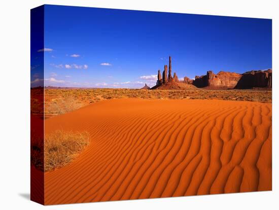 Sandy Landscape in Monument Valley-Robert Glusic-Stretched Canvas