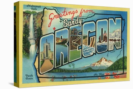 Sandy, Oregon - Greetings from Oregon-Lantern Press-Stretched Canvas