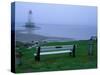 Sandy Point Lighthouse on a Foggy Morning, Nova Scotia, Canada-Julie Eggers-Stretched Canvas